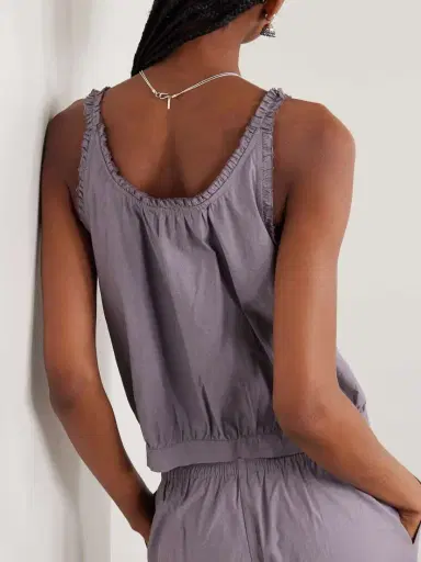 Deiji Studios Overlie Frayed Wrap-effect Organic Cotton Camisole | Thumbnail 3