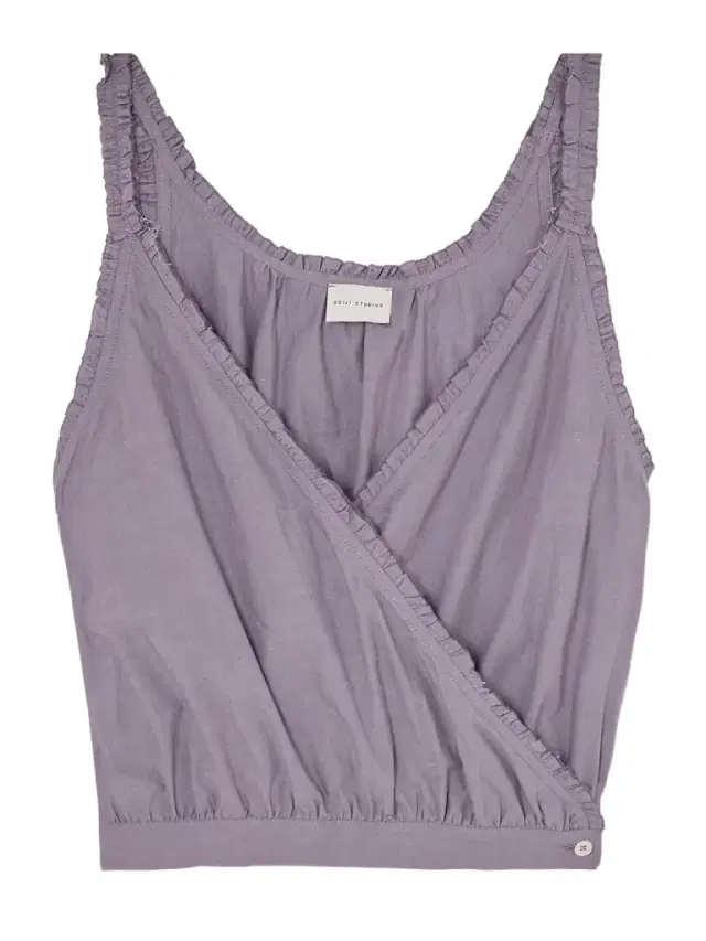 Overlie Frayed Wrap-effect Organic Cotton Camisole