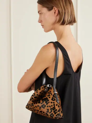 TOTEME Lucky Wristlet Leather-trimmed Leopard-print Calf Hair Shoulder Bag | Thumbnail 2 TOTEME Lucky Wristlet Leather-trimmed Leopard-print Calf Hair Shoulder Bag | Thumbnail 2