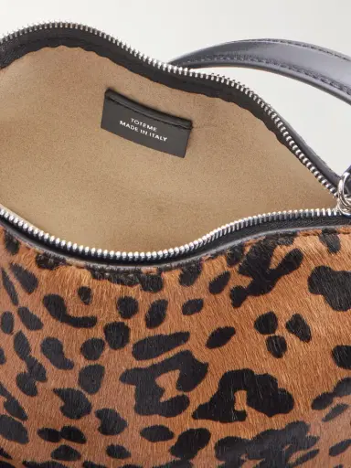 TOTEME Lucky Wristlet Leather-trimmed Leopard-print Calf Hair Shoulder Bag | Thumbnail 6 TOTEME Lucky Wristlet Leather-trimmed Leopard-print Calf Hair Shoulder Bag | Thumbnail 6