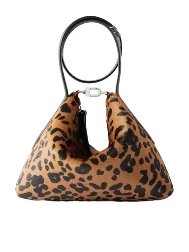 TOTEME Lucky Wristlet Leather-trimmed Leopard-print Calf Hair Shoulder Bag | Thumbnail 1 TOTEME Lucky Wristlet Leather-trimmed Leopard-print Calf Hair Shoulder Bag | Thumbnail 1