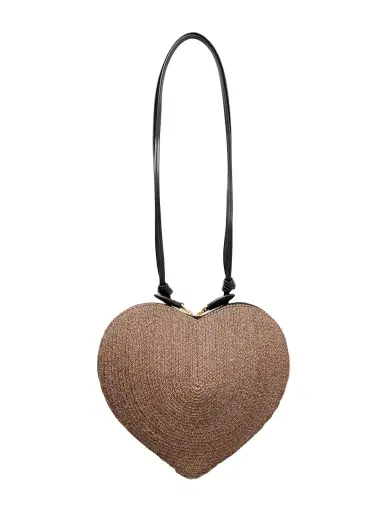 Alaïa Le Cœur Leather-trimmed Raffia Shoulder Bag | Thumbnail 1 Alaïa Le Cœur Leather-trimmed Raffia Shoulder Bag | Thumbnail 1