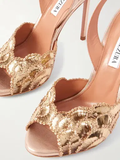 Aquazzura Ce Soir 105 Embellished Leather Sandals | Thumbnail 4 Aquazzura Ce Soir 105 Embellished Leather Sandals | Thumbnail 4