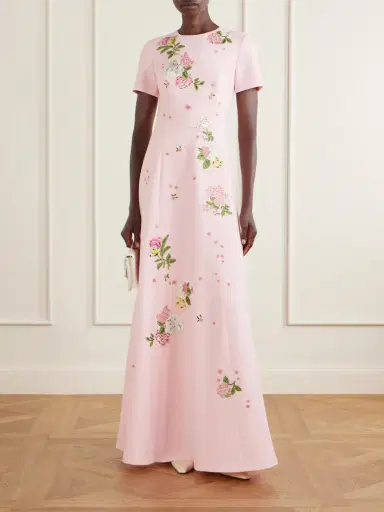 Carolina Herrera Floral-embroidered Crepe Gown | Thumbnail 2 Carolina Herrera Floral-embroidered Crepe Gown | Thumbnail 2