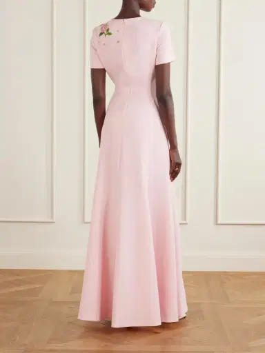 Carolina Herrera Floral-embroidered Crepe Gown | Thumbnail 3 Carolina Herrera Floral-embroidered Crepe Gown | Thumbnail 3