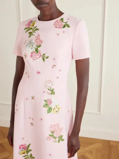 Carolina Herrera Floral-embroidered Crepe Gown | Thumbnail 4 Carolina Herrera Floral-embroidered Crepe Gown | Thumbnail 4