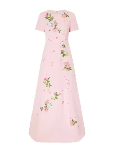 Carolina Herrera Floral-embroidered Crepe Gown | Thumbnail 1 Carolina Herrera Floral-embroidered Crepe Gown | Thumbnail 1
