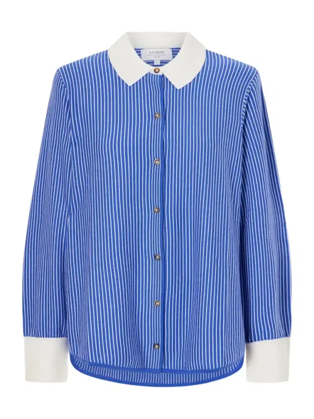 La Ligne Striped Cotton-blend Knit Shirt