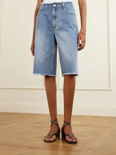 Tibi Mid-rise Denim Straight-leg Shorts | Thumbnail 3 Tibi Mid-rise Denim Straight-leg Shorts | Thumbnail 3