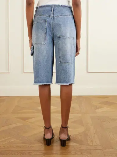Tibi Mid-rise Denim Straight-leg Shorts | Thumbnail 4 Tibi Mid-rise Denim Straight-leg Shorts | Thumbnail 4