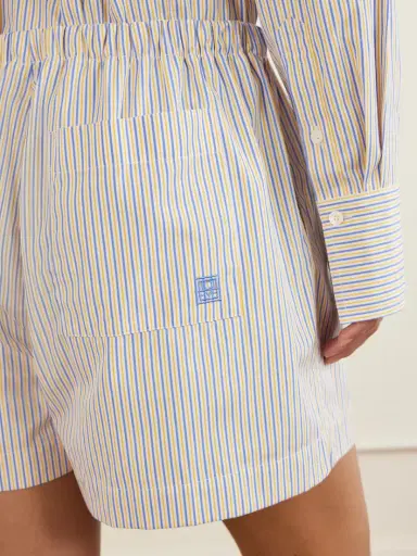TOTEME Striped Cotton Drawstring Shorts | Thumbnail 5 TOTEME Striped Cotton Drawstring Shorts | Thumbnail 5