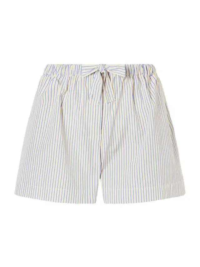 Striped Cotton Drawstring Shorts