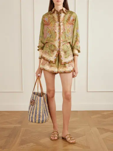 Zimmermann Indra Printed Silk-satin Drawstring Shorts | Thumbnail 2 Zimmermann Indra Printed Silk-satin Drawstring Shorts | Thumbnail 2