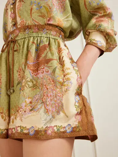 Zimmermann Indra Printed Silk-satin Drawstring Shorts | Thumbnail 5 Zimmermann Indra Printed Silk-satin Drawstring Shorts | Thumbnail 5