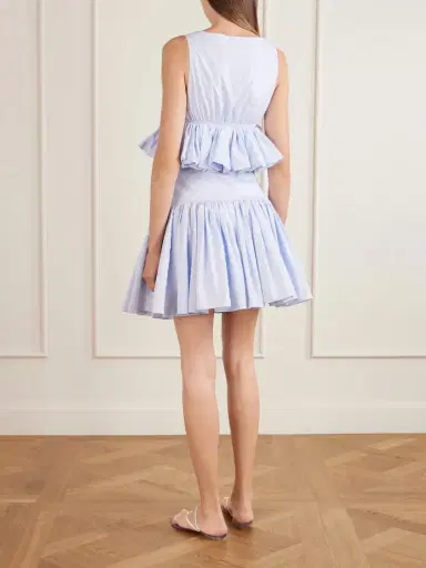 Alaïa Striped Ruffled Cotton-poplin Mini Skirt | Thumbnail 3 Alaïa Striped Ruffled Cotton-poplin Mini Skirt | Thumbnail 3