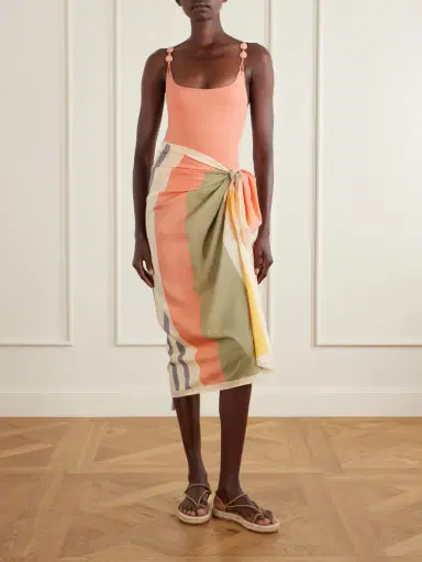 Eres Croquant Striped Cotton And Silk-blend Sarong | Thumbnail 2