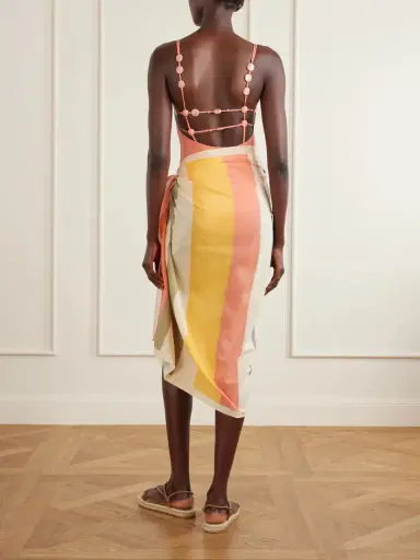 Eres Croquant Striped Cotton And Silk-blend Sarong | Thumbnail 3