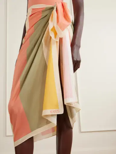 Eres Croquant Striped Cotton And Silk-blend Sarong | Thumbnail 4