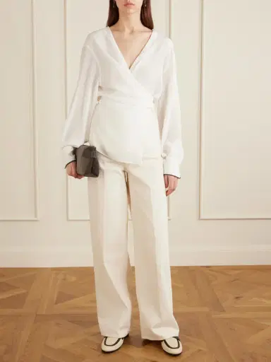 Brunello Cucinelli Wrap Silk Blouse | Thumbnail 2