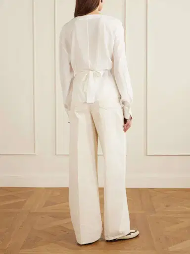 Brunello Cucinelli Wrap Silk Blouse | Thumbnail 3