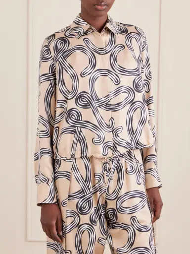 Loewe + Paula's Ibiza Anagram-printed Silk-twill Shirt | Thumbnail 3