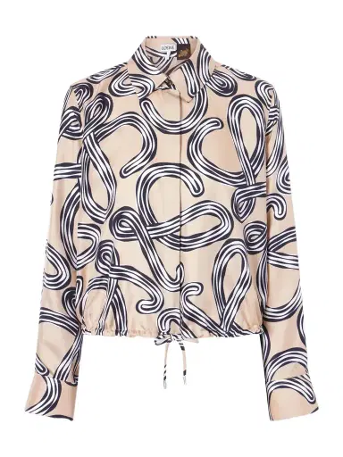 Loewe + Paula's Ibiza Anagram-printed Silk-twill Shirt | Thumbnail 1