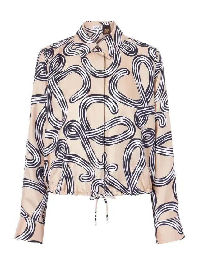 + Paula's Ibiza Anagram-printed Silk-twill Shirt