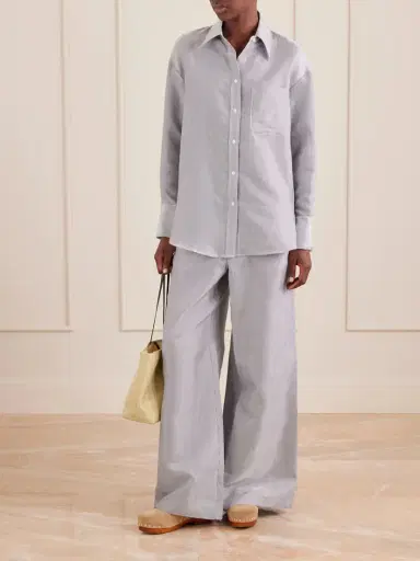 TWP Dylan Striped Cotton-blend Gabardine Wide-leg Pants | Thumbnail 2 TWP Dylan Striped Cotton-blend Gabardine Wide-leg Pants | Thumbnail 2