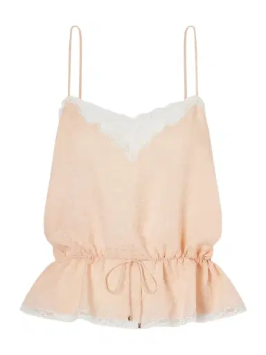 Chloé Lace-trimmed Silk-jacquard Camisole | Thumbnail 1 Chloé Lace-trimmed Silk-jacquard Camisole | Thumbnail 1