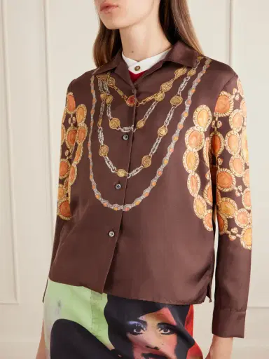 Versace Printed Silk Twill Shirt | Thumbnail 3