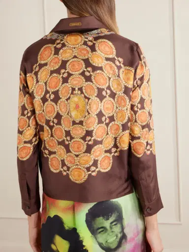 Versace Printed Silk Twill Shirt | Thumbnail 4