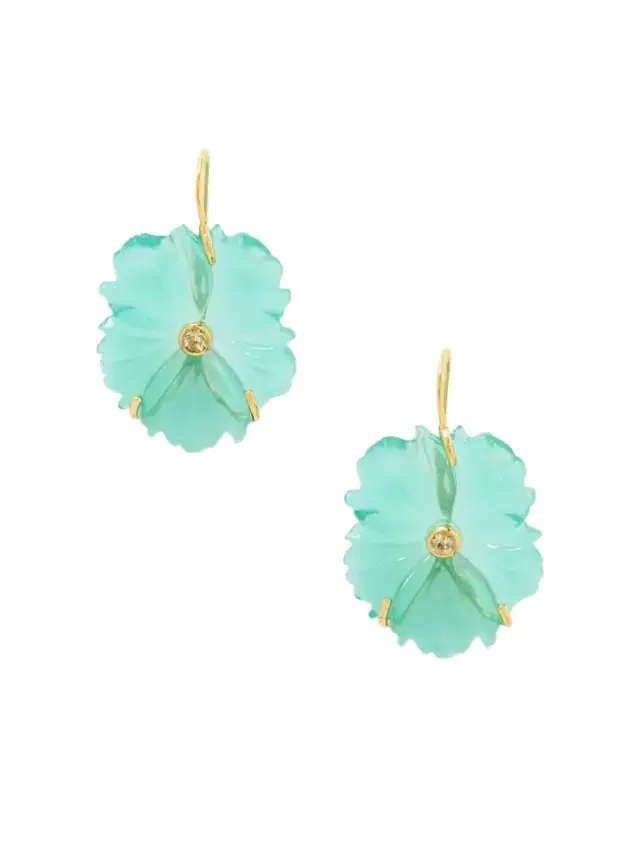 Lizzie Fortunato New Bloom Enamel Gold-plated, Glass And Lemon Quartz Earrings