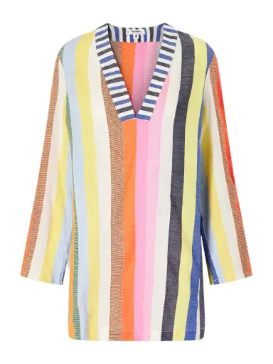 Lemlem Raey Striped Cotton-blend Mini Dress | Thumbnail 1 Lemlem Raey Striped Cotton-blend Mini Dress | Thumbnail 1