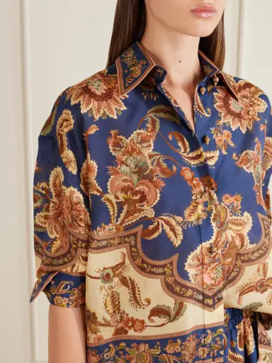 Zimmermann Aster Printed Silk Shirt | Thumbnail 5 Zimmermann Aster Printed Silk Shirt | Thumbnail 5