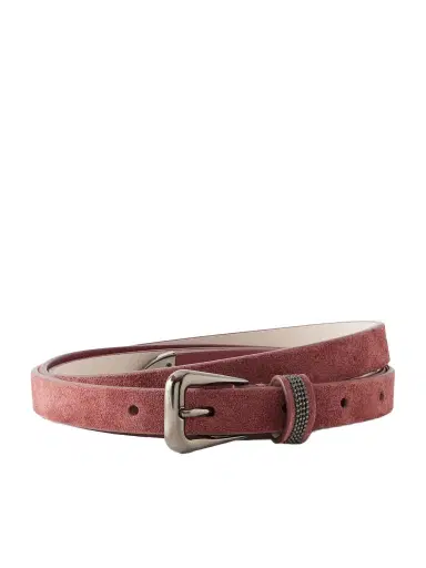 Brunello Cucinelli Embellished Suede Skinny Belt | Thumbnail 1 Brunello Cucinelli Embellished Suede Skinny Belt | Thumbnail 1