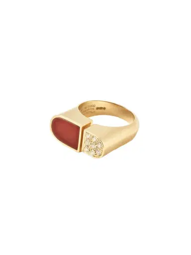 Ilaria Icardi Otto 18-karat Gold, Cornelian And Diamond Ring | Thumbnail 1