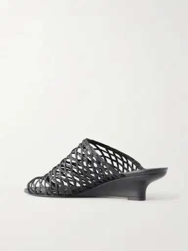 TOTEME Woven Leather Wedge Mules | Thumbnail 3
