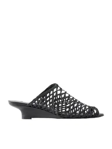 TOTEME Woven Leather Wedge Mules | Thumbnail 1