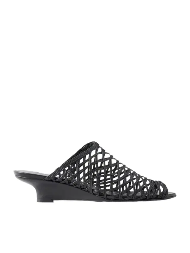 TOTEME Woven Leather Wedge Mules