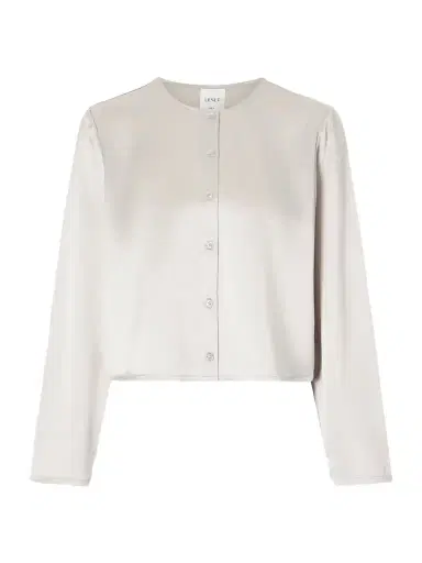 LESET Barb Cropped Satin Cardigan | Thumbnail 1 LESET Barb Cropped Satin Cardigan | Thumbnail 1