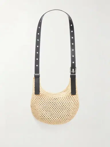 Loewe + Paula's Ibiza Punch Hole Mini Leather-trimmed Raffia Shoulder Bag | Thumbnail 4 Loewe + Paula's Ibiza Punch Hole Mini Leather-trimmed Raffia Shoulder Bag | Thumbnail 4