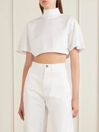 Alaïa Cropped Cotton-jersey Turtleneck T-shirt | Thumbnail 2