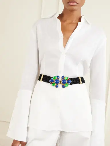 Sonia Petroff Zinnia Gold-plated, Enamel And Woven Cord Belt | Thumbnail 2