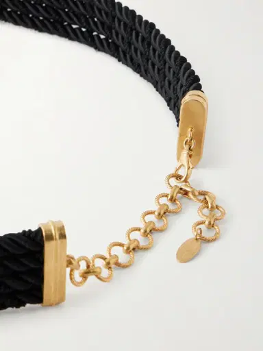 Sonia Petroff Zinnia Gold-plated, Enamel And Woven Cord Belt | Thumbnail 3