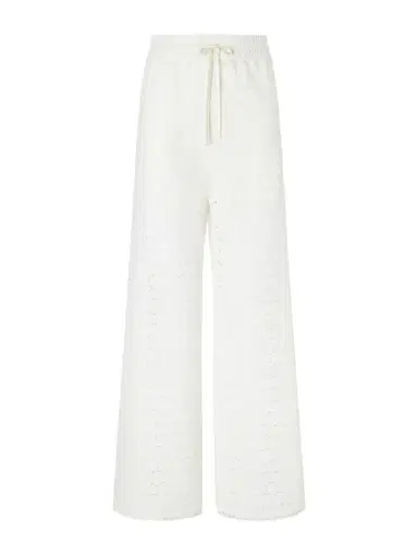 Valentino Garavani Mossi Broderie Anglaise Cotton Straight-leg Pants | Thumbnail 1 Valentino Garavani Mossi Broderie Anglaise Cotton Straight-leg Pants | Thumbnail 1