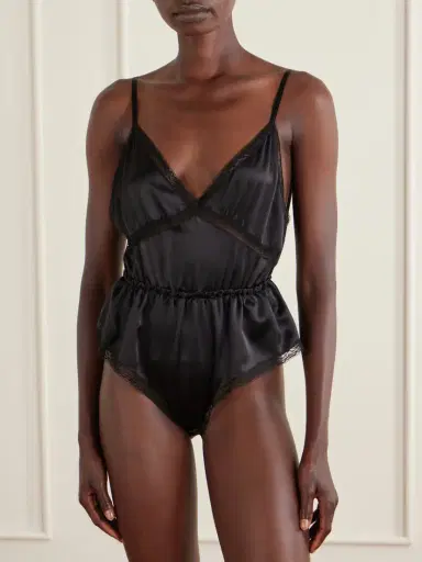 Dolce & Gabbana Lace-trimmed Silk-blend Satin Bodysuit | Thumbnail 2