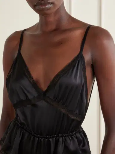 Dolce & Gabbana Lace-trimmed Silk-blend Satin Bodysuit | Thumbnail 4