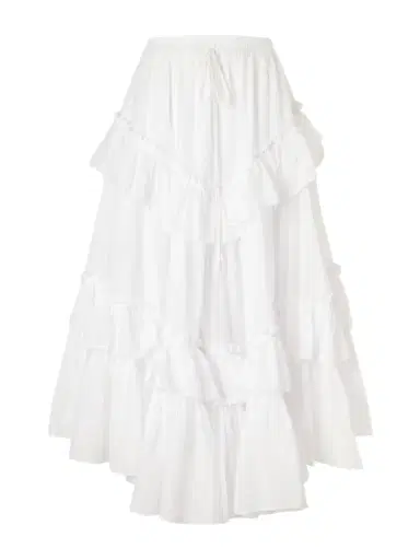 Chloé Ruffled Tiered Cotton-voile Midi Skirt | Thumbnail 1 Chloé Ruffled Tiered Cotton-voile Midi Skirt | Thumbnail 1