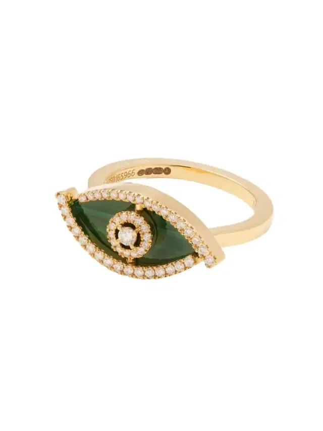 Lucky Eye 18-karat Gold Malachite Ring
