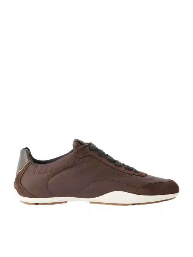 Brunello Cucinelli Shell And Suede Sneakers